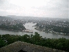 Das Deutsche Eck in Koblenz, gesehen von der Festung Ehrenbreitstein