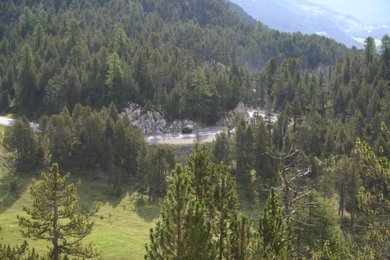 Das ist Claudio in der Anfahrt zum Ofenpass.