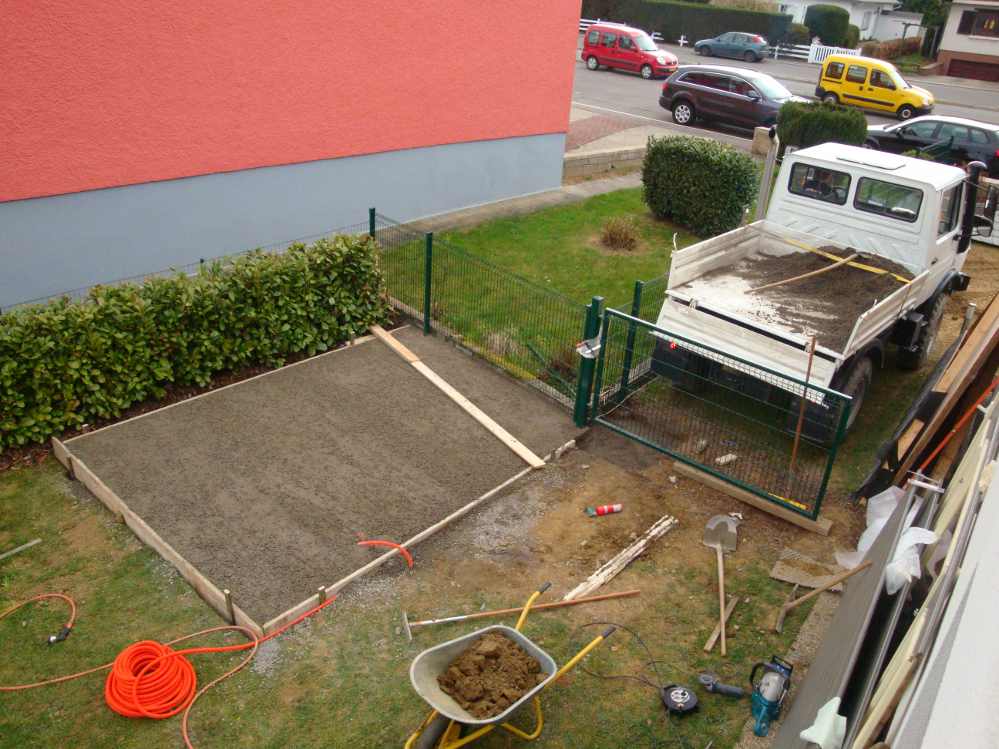 Fundamentbau fÃ¼r das neue GartenhÃ¤uschen