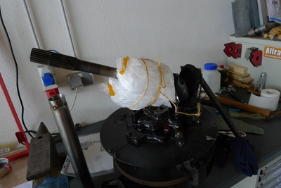 Antriebswelle mit Eis gekühlt