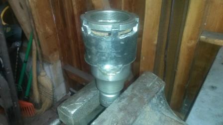 Werkzeug zum Abschrauben der Kronenmutter (Eigenbau)