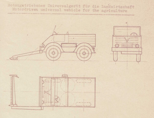 Bereits im März 1946 entstand diese Zeichnung des Unimog